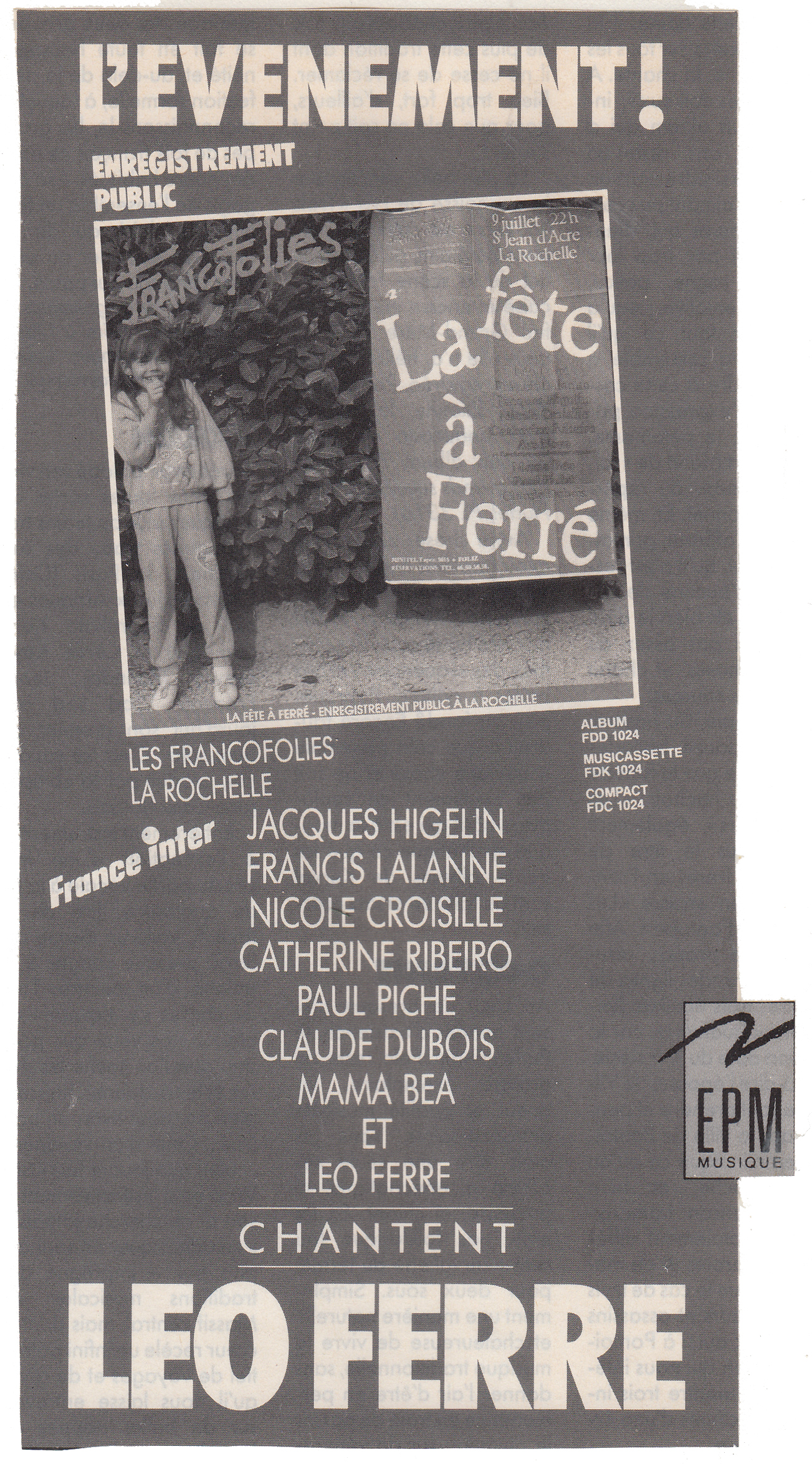 Léo Ferré - Paroles et musique n°4 de février 1988