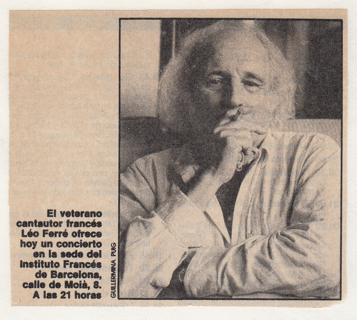 Léo Ferré - La Vanguardia du 08/02/1988