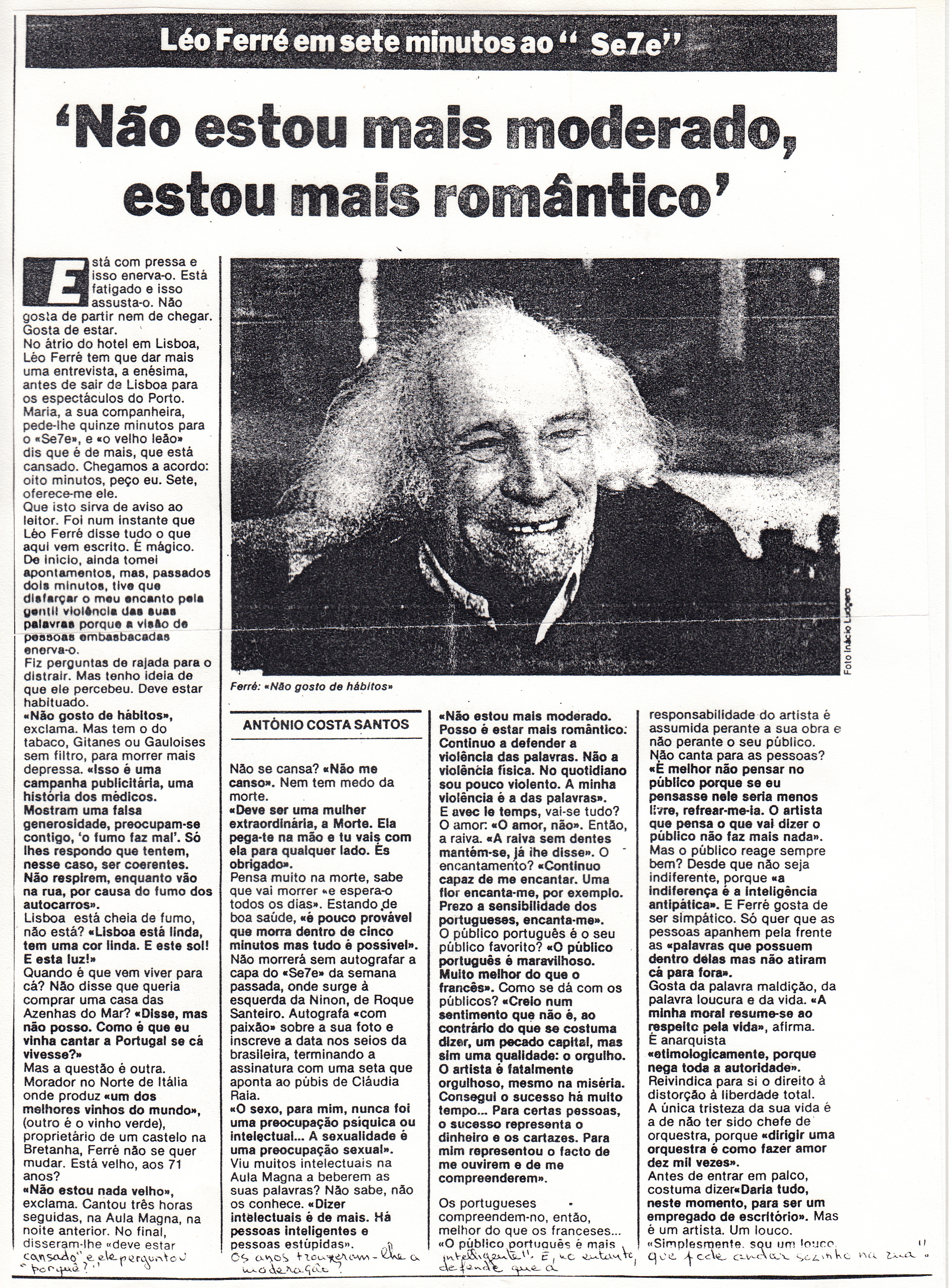 Léo Ferré - Se7e du 24/02/1988