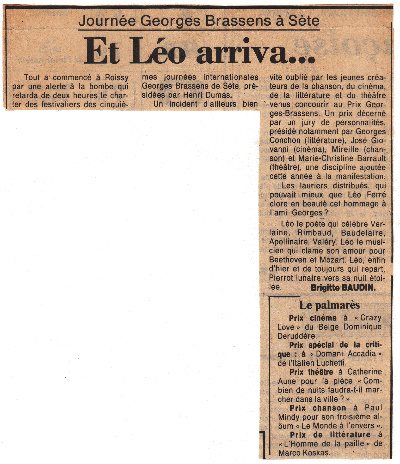 Léo Ferré - Le Figaro du 20/06/1988