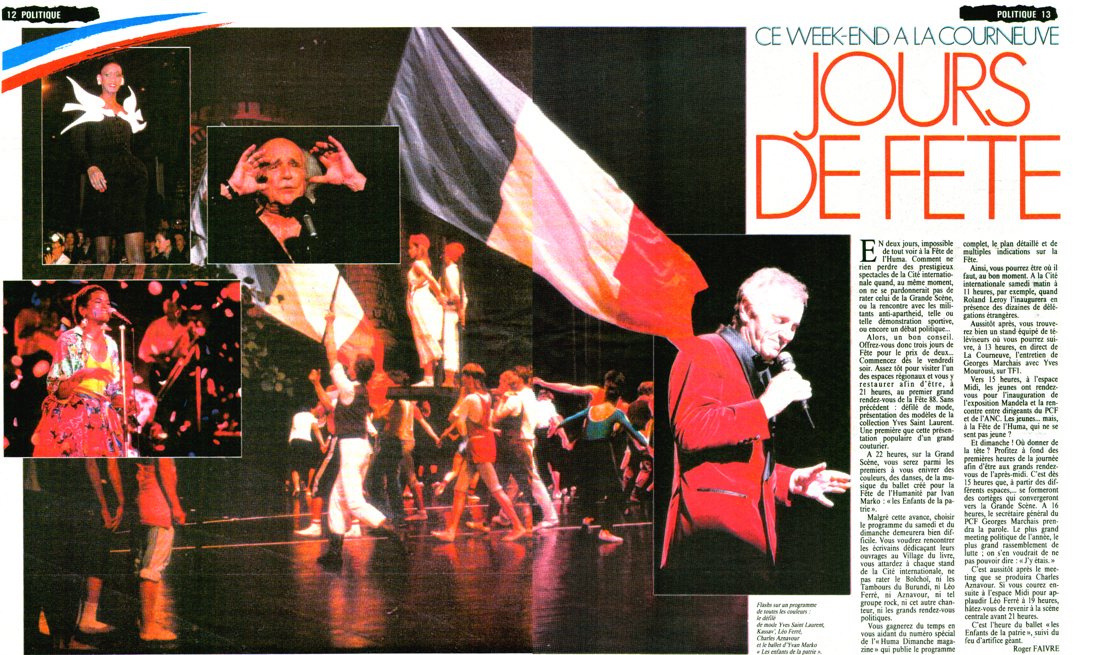 Léo Ferré - Magazine L'Humanité Dimanche du 09/09/1988