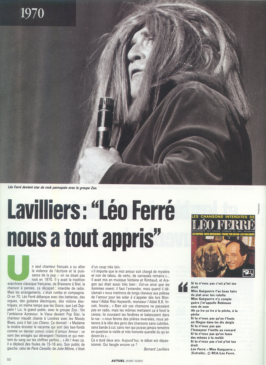 Léo Ferré - Fnac 8812 Hors-série Actuel, mensuel de Décembre 1988