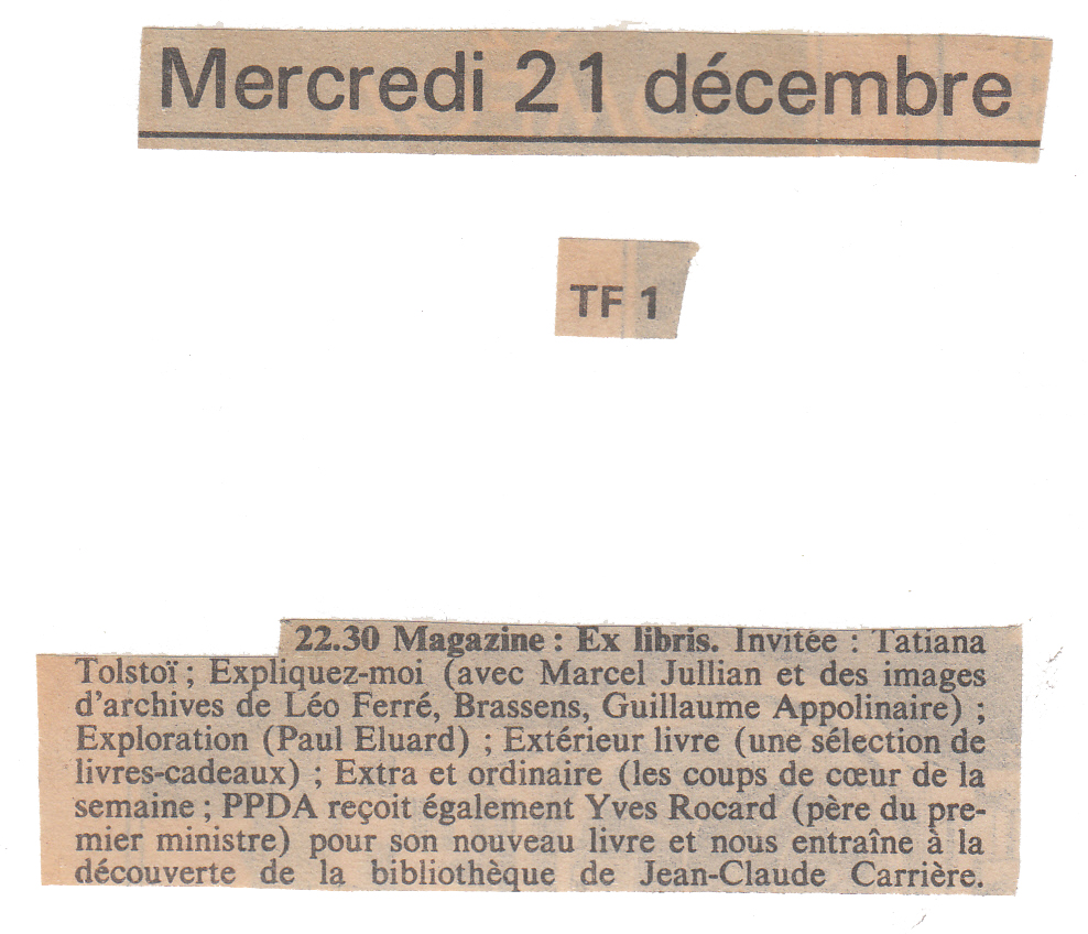 Léo Ferré - Le Monde du 21/12/1988