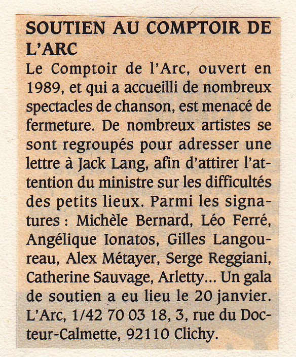 Léo Ferré - Paroles et Musique N°27, mensuel de mars 1990