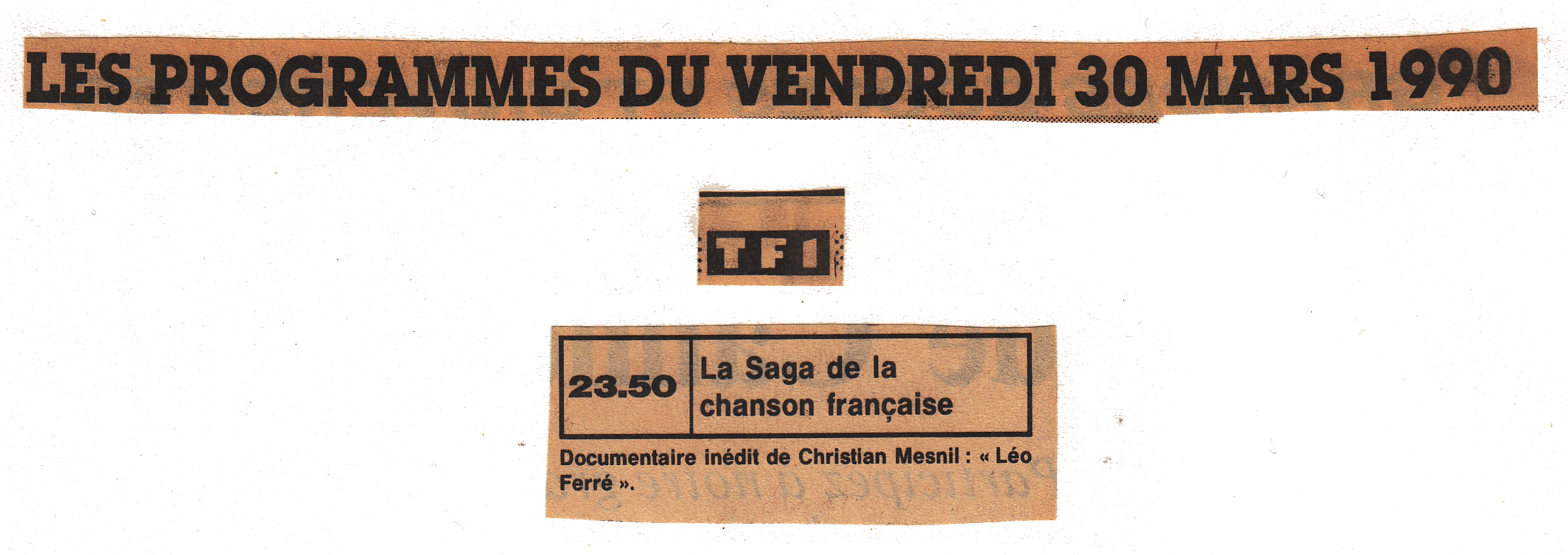 Léo Ferré - Le Figaro du 30/03/1990