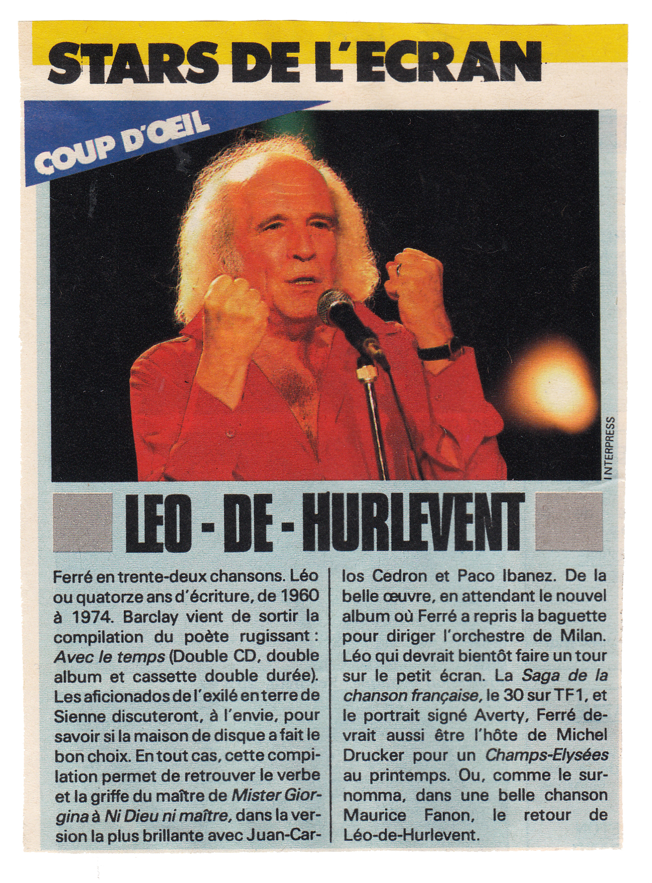 Léo Ferré - TV Sud du ??/03/1990