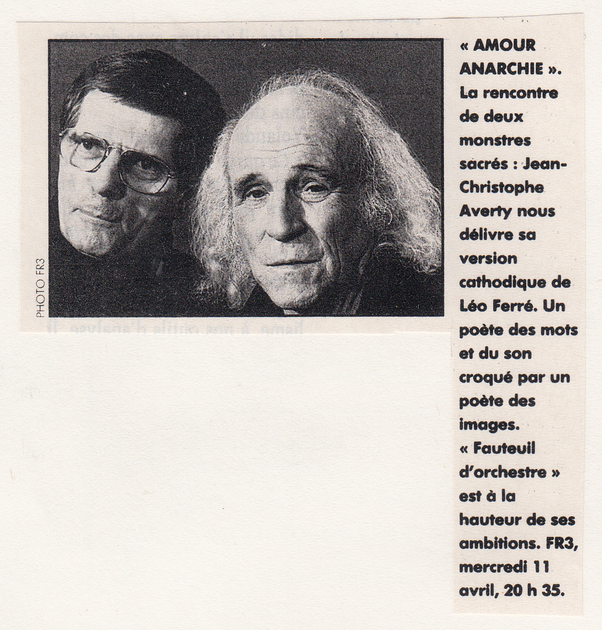 Léo Ferré - Politis du 04 au 11/04/1990