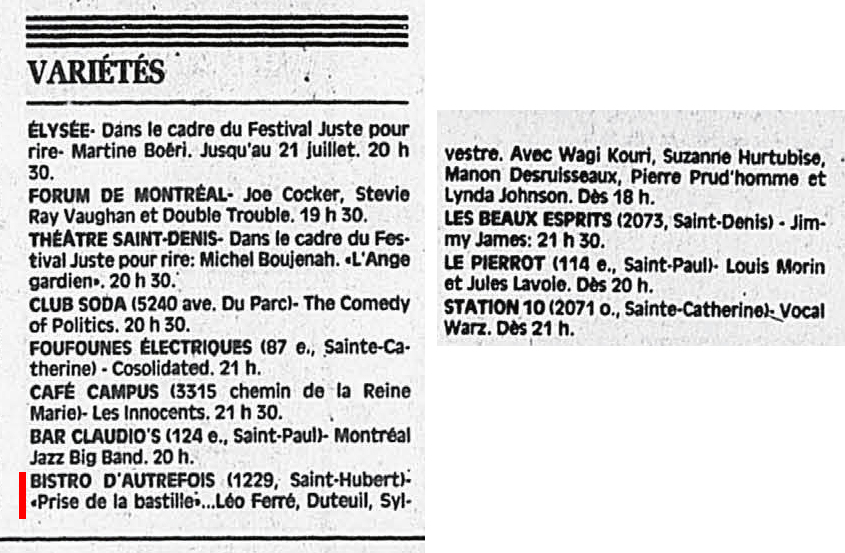 Léo Ferré - La Presse, 11 juillet 1990, B. Informations nationales - Le monde - Arts et spectacles