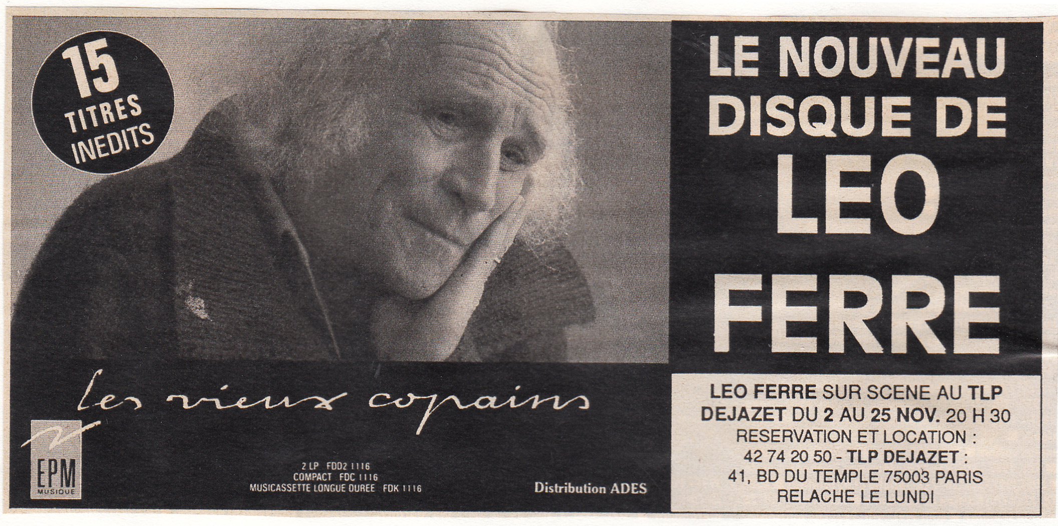Léo Ferré - Télérama N°2126 du 10/10/1990