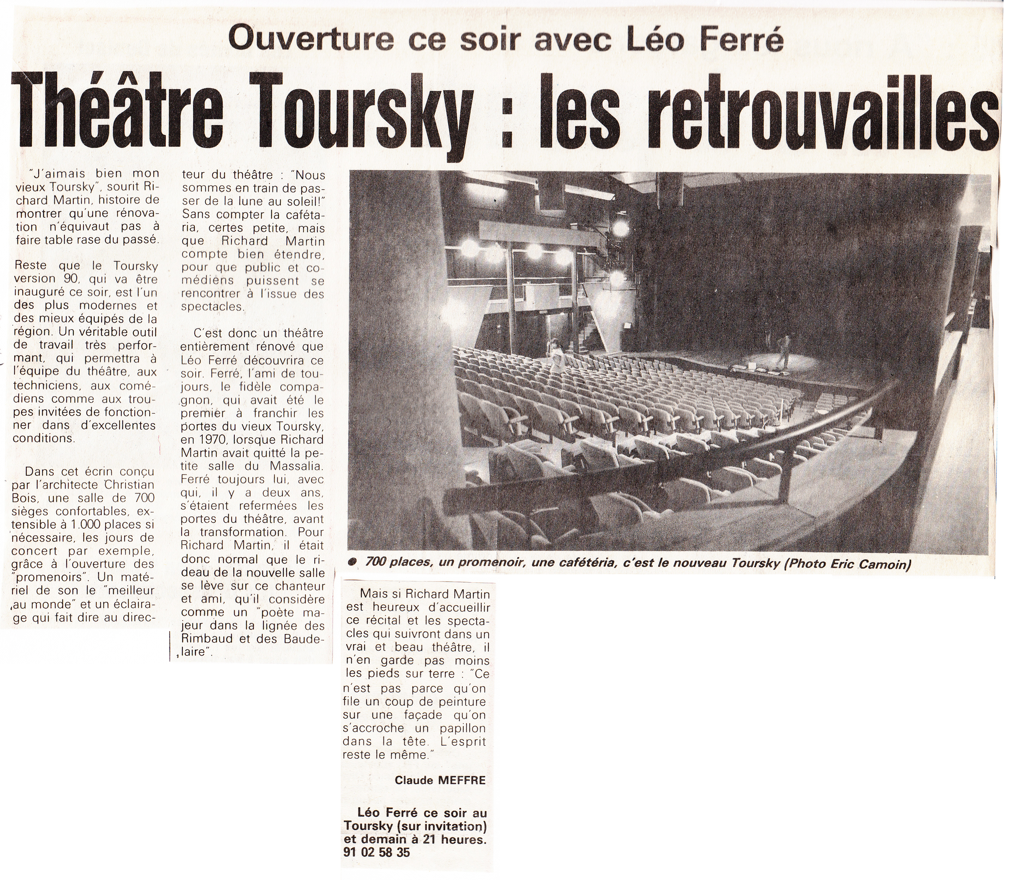 Léo Ferré - Le Soir (de Marseille) du 30/10/1990