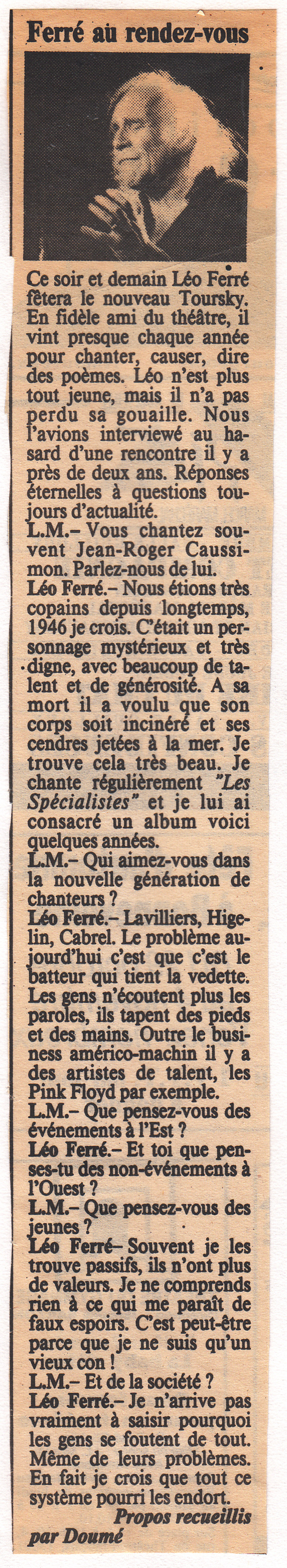 Léo Ferré - ??? du 30/10/1990