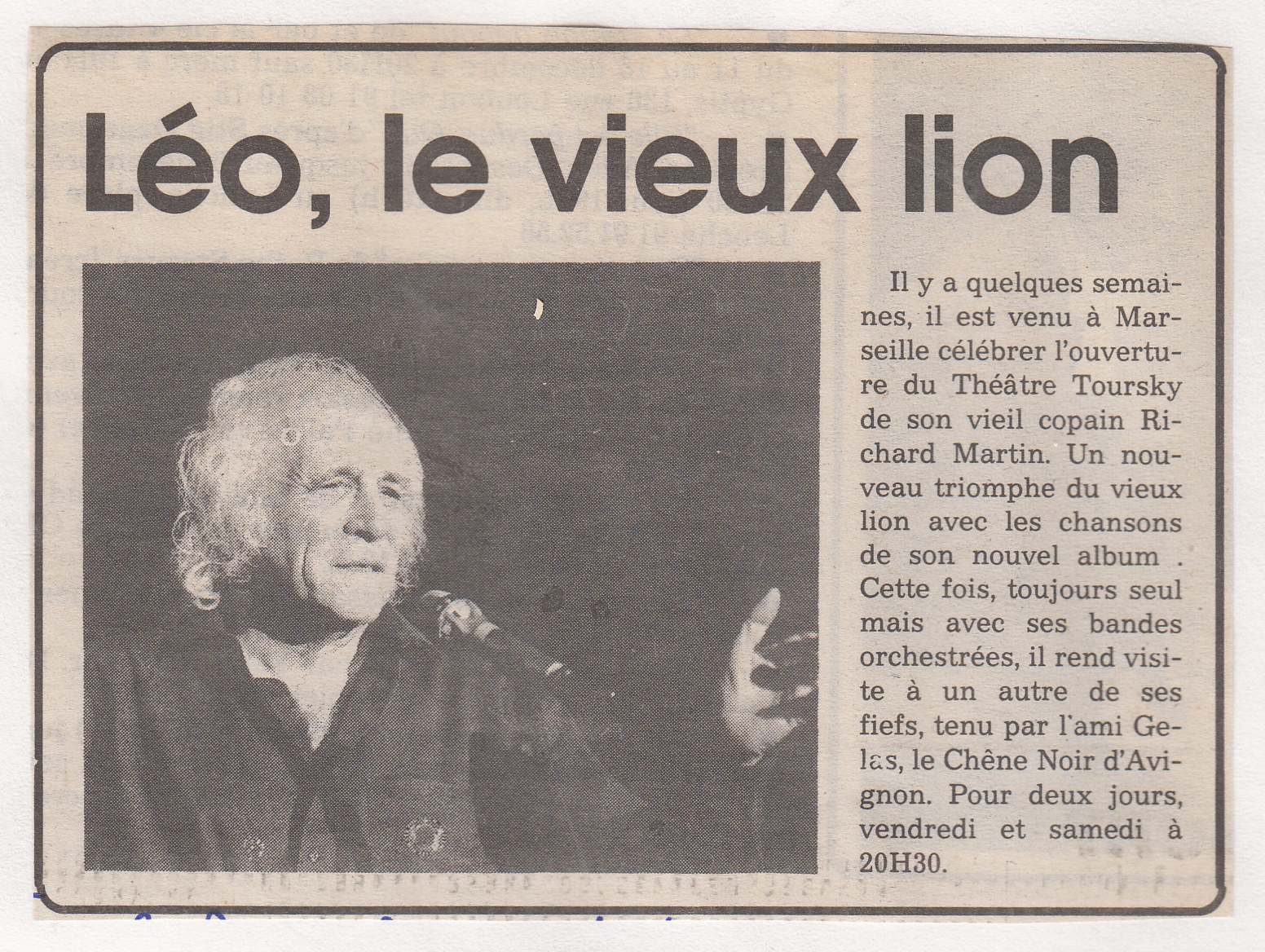 Léo Ferré - Le Provençal du 05/12/1990