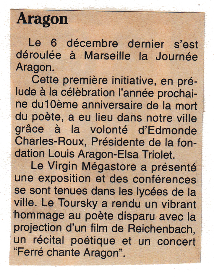 Léo Ferré - Marseille Le magazine, de décembre 1991 & janvier 1992