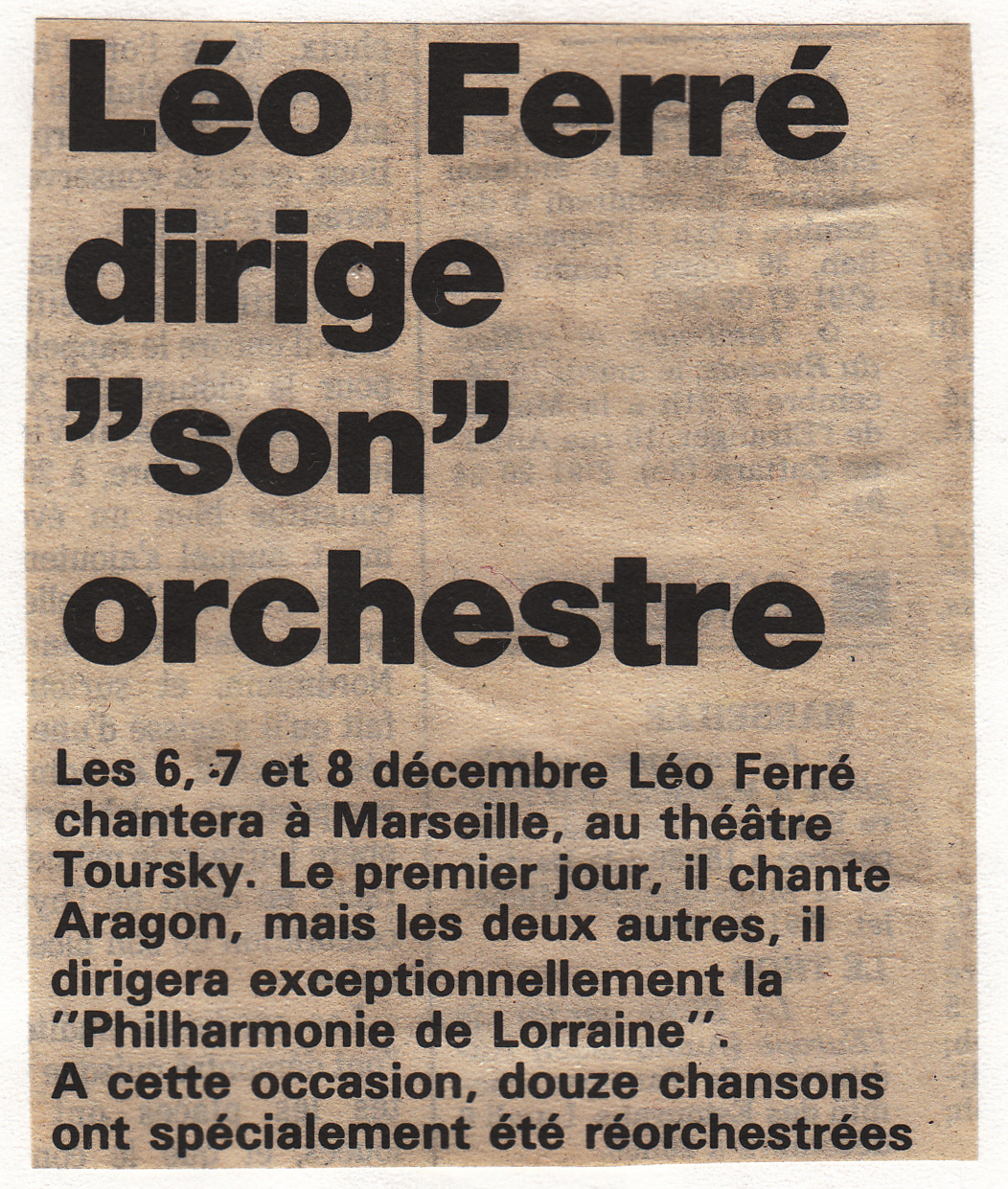 Léo Ferré - Le Provençal du 04/12/1992