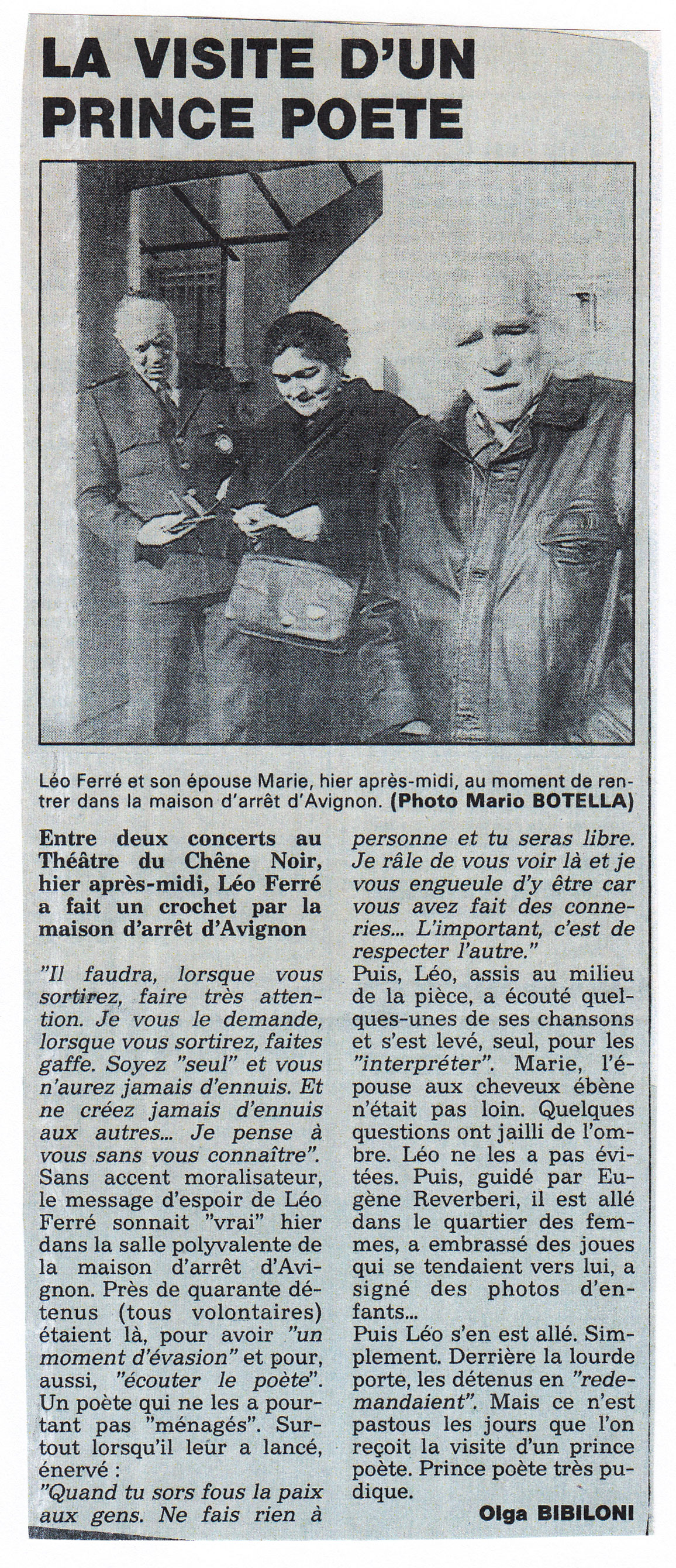 Léo Ferré - Le Provençal du 13 décembre 1991