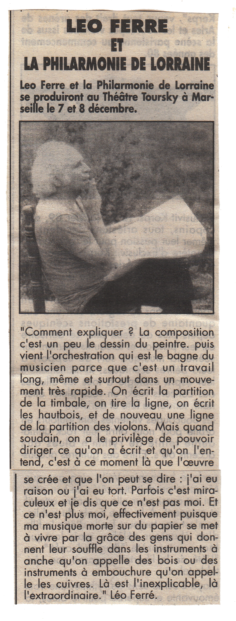 Léo Ferré - ??? du ??/12/1992