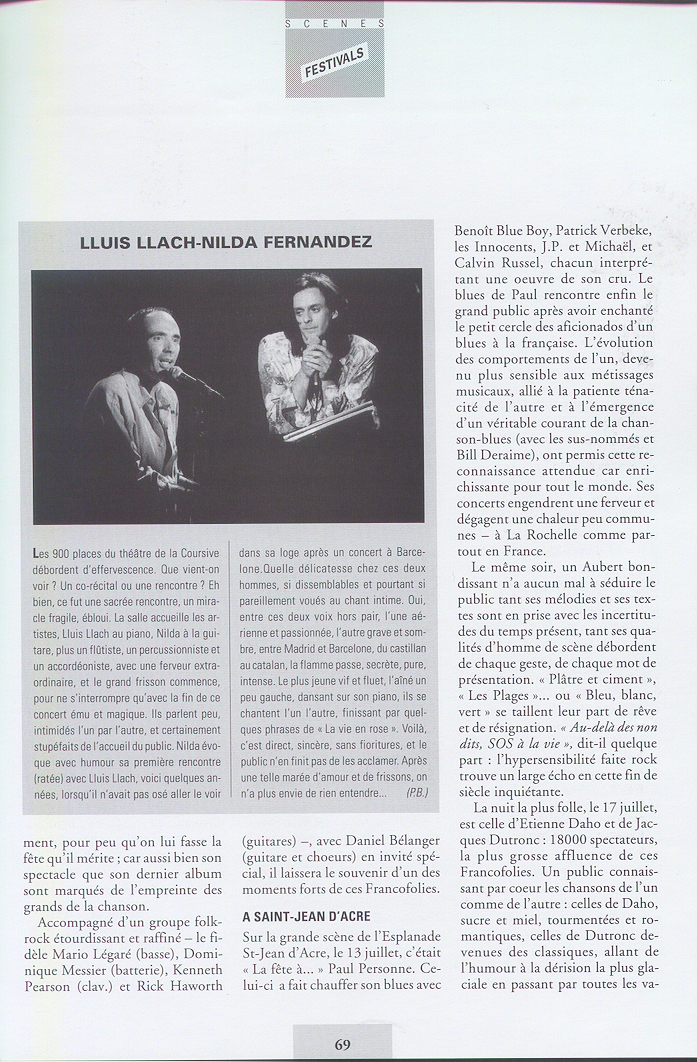 Léo Ferré - Chorus N°5, mensuel de Septembre 1993