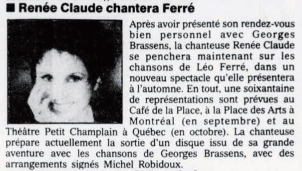 Léo Ferré - Le soleil, 1896- (Québec), 1 mai 1993, Cahier F