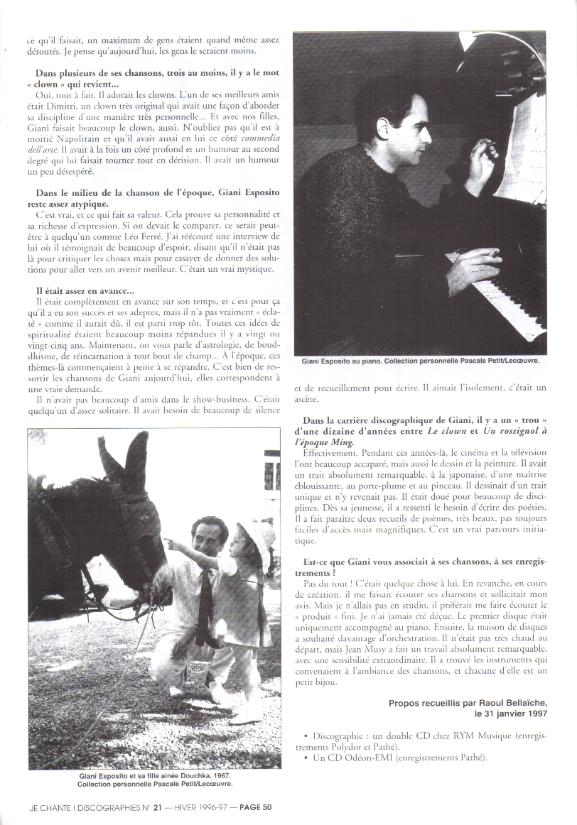 Léo Ferré - Je chante N°21 Hiver printemps 1997