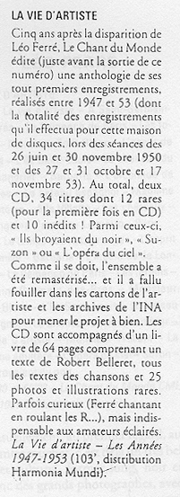 Léo Ferré - Chorus N°24 Été 1998
