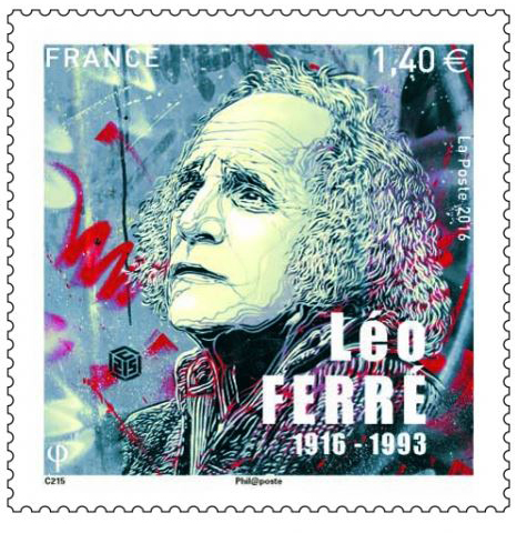 Le timbre Léo Ferré par C215