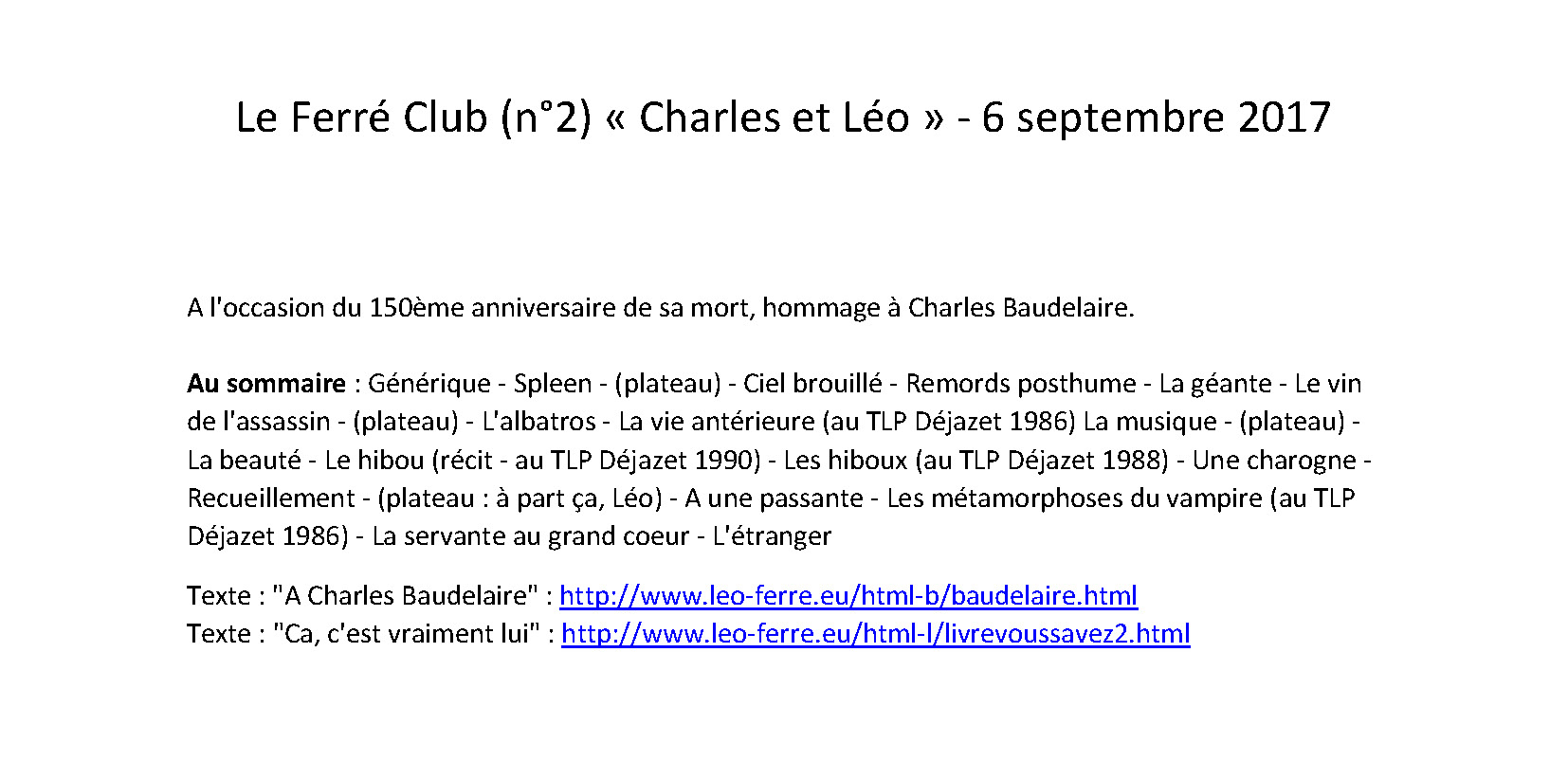 30/08/2017 Bienvenue dans Le-Ferré Club