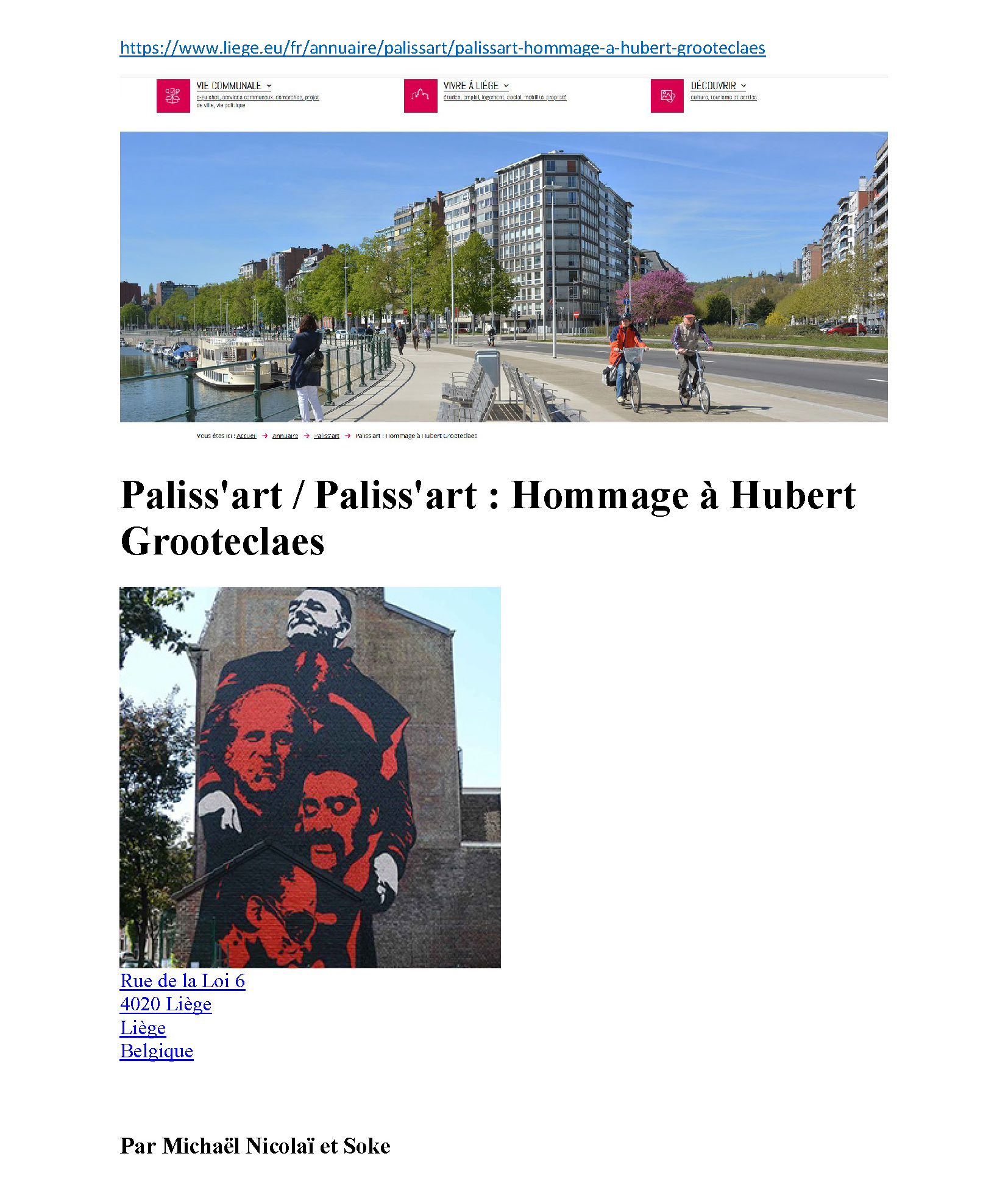  12/06/2019 Paliss'art Hommage à Hubert Grooteclaes Liège