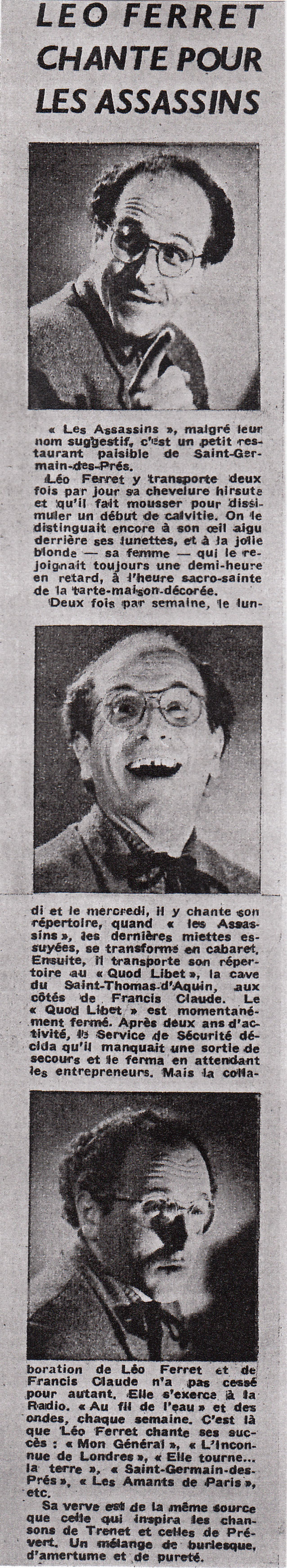 Léo Ferré, Radio 49 du 08/12/1949