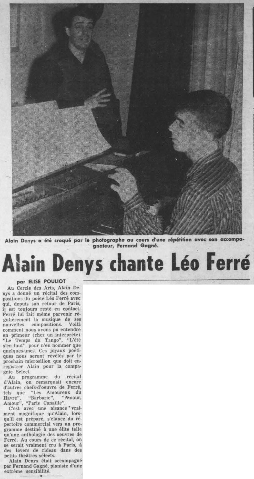 Léo Ferré - Radiomonde et télémonde, 1952-1960, samedi 26 décembre 1959