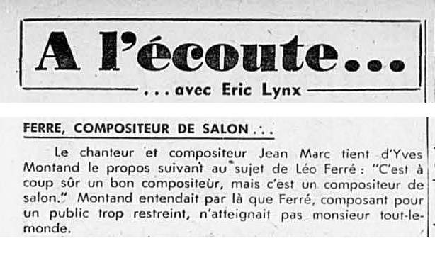 Léo Ferré - Photo-journal, 1937-1978, samedi 2 janvier 1960
