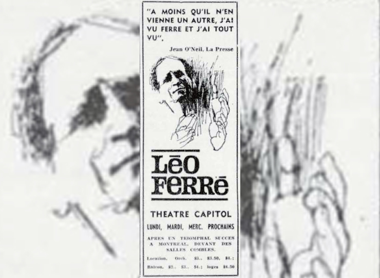 1960, Léo Ferré - Récital à la Comédie canadienne à Montréal