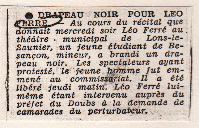Léo Ferré - Le Monde du 14 février 1969