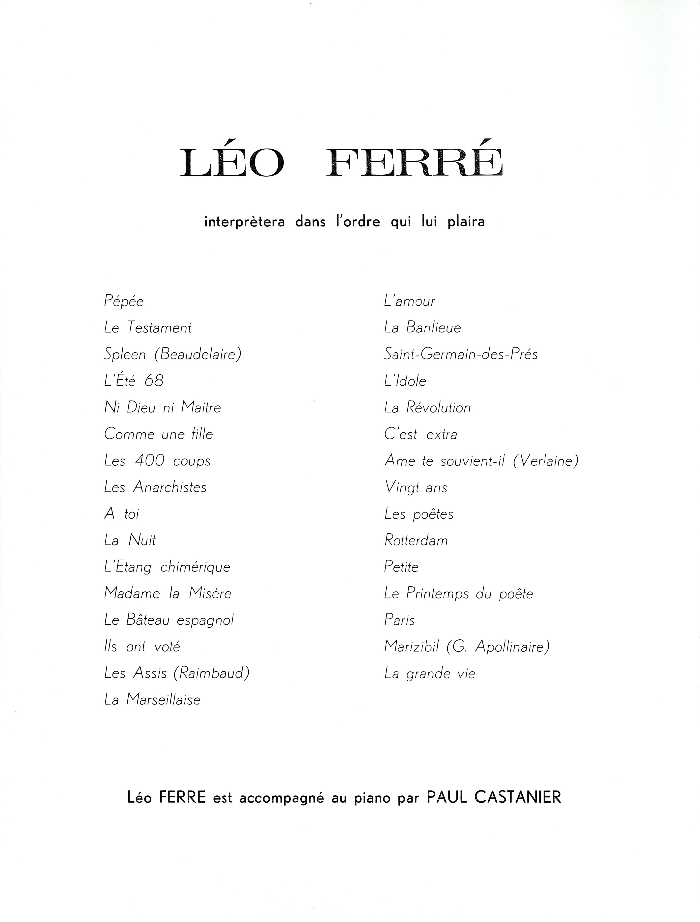 Léo Ferré - Bobino 69