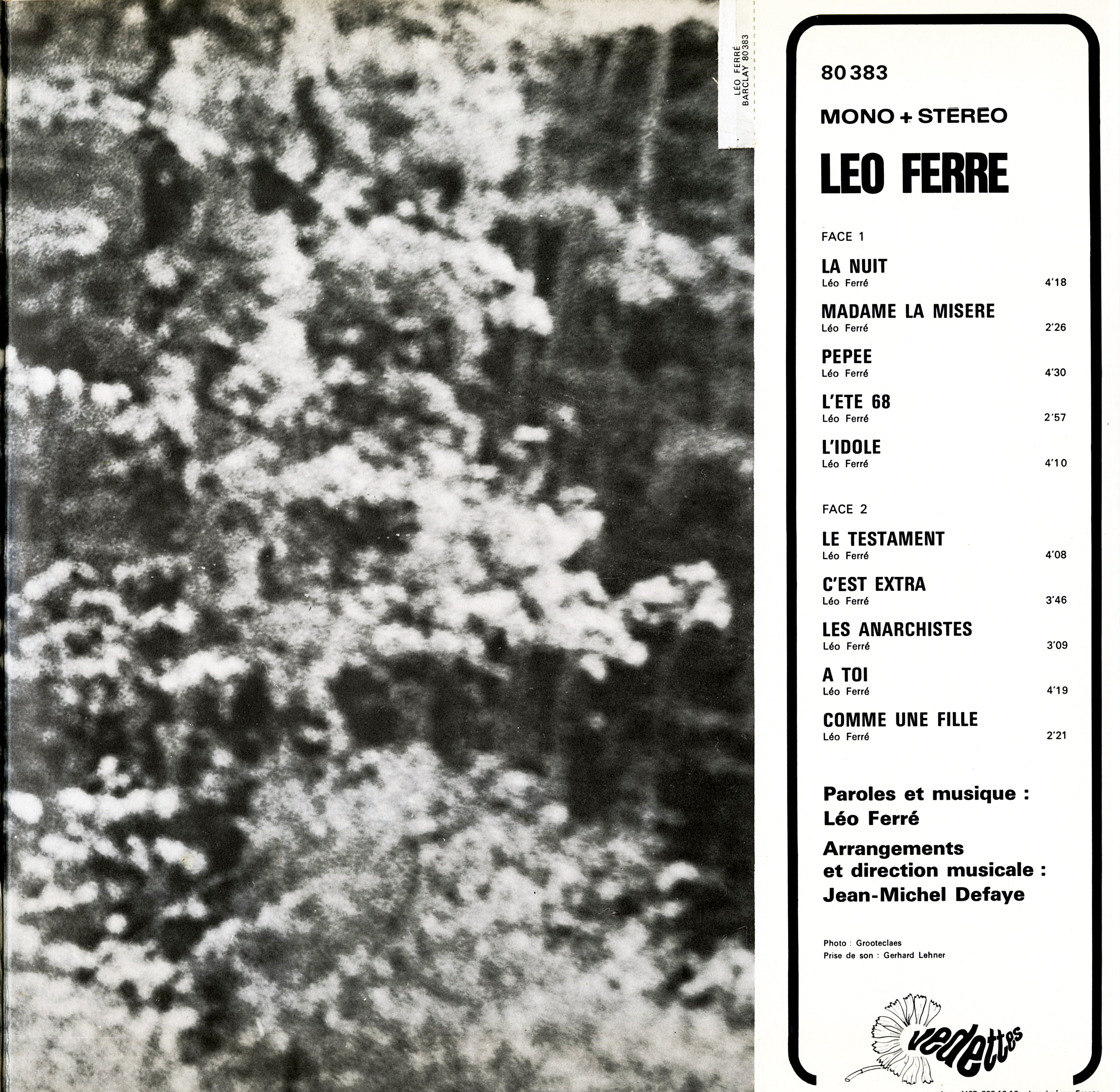 Léo Ferré - L'été 68 - Barclay 80 383