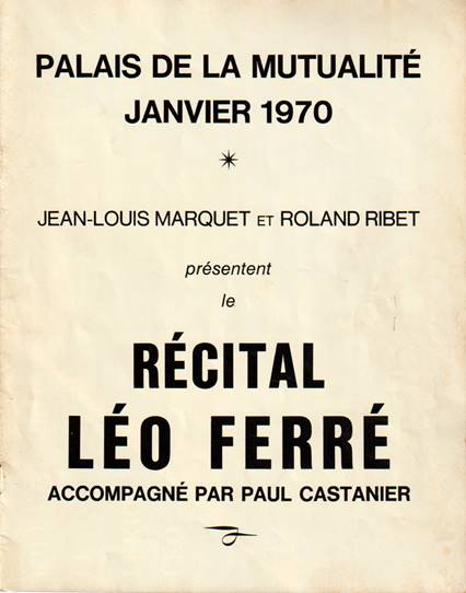 Léo Ferré - Mutualité 70