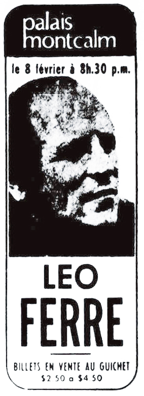 Léo Ferré - L'Action, 1962-1971, lundi 2 février 1970