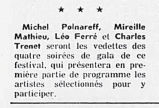 Léo Ferré - Photo-journal, 1937-1978, dimanche 31 mai 1970