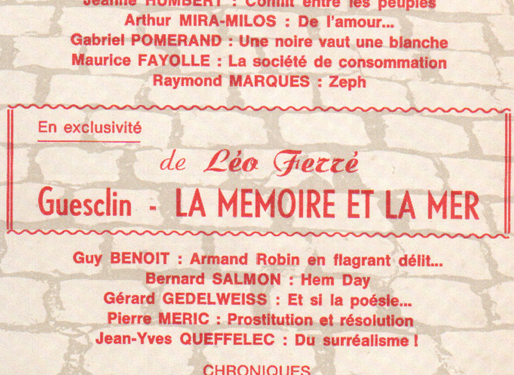 Léo Ferré - chant 1 Guesclin