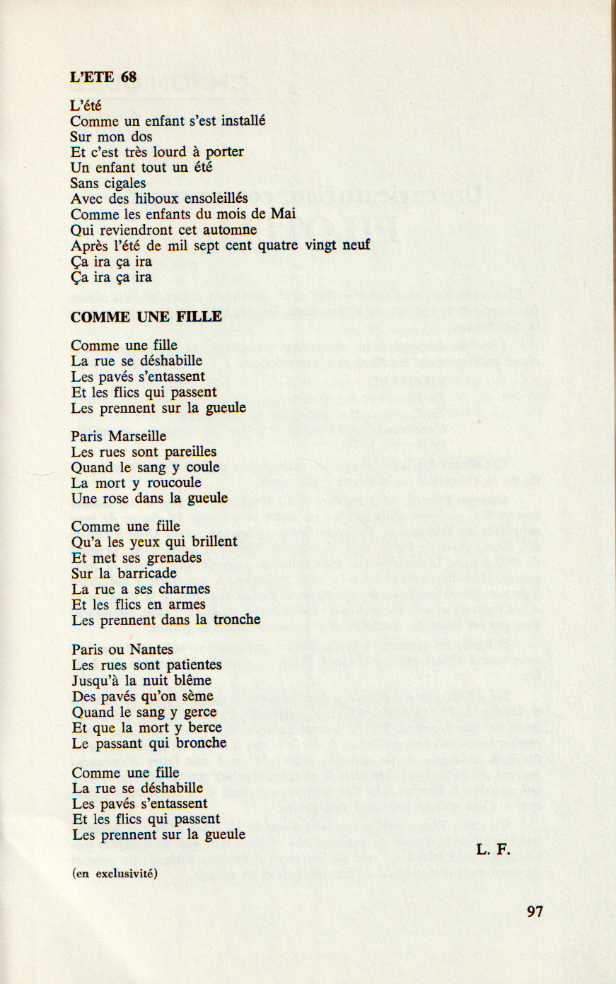 Léo Ferré - La rue n°10, 1er trimestre 1971