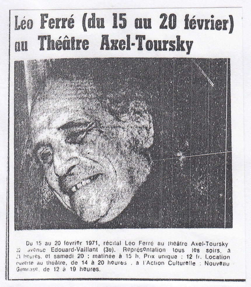 Léo Ferré - Le Provençal du 3 février 1971
