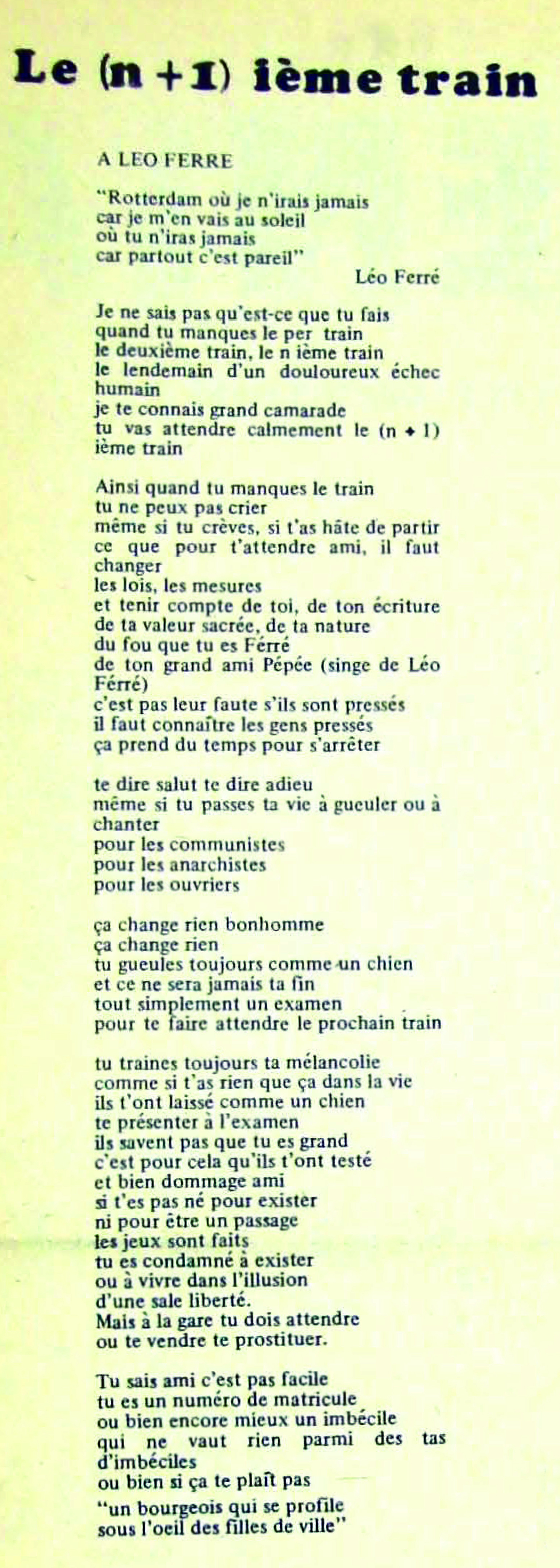 Léo Ferré - Le polyscope Vol.IV n°14 Vendredi 12 février 1971