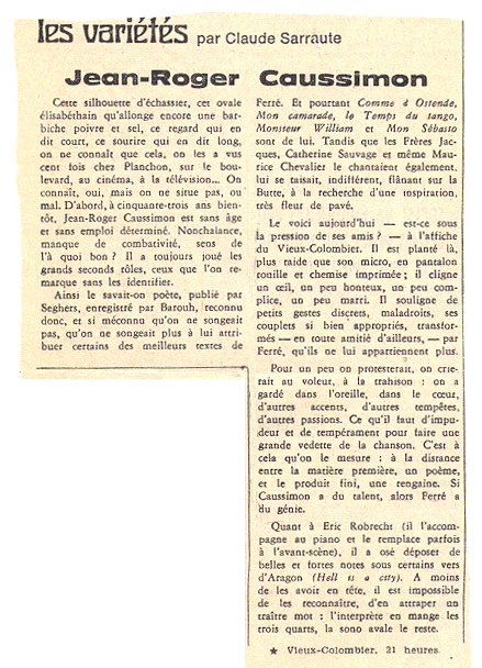 Léo Ferré - Le Monde du ??/03/1971