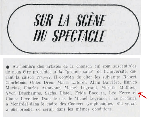 Léo Ferré - La tribune, 1910-, 17 juillet 1971, Cahier 2