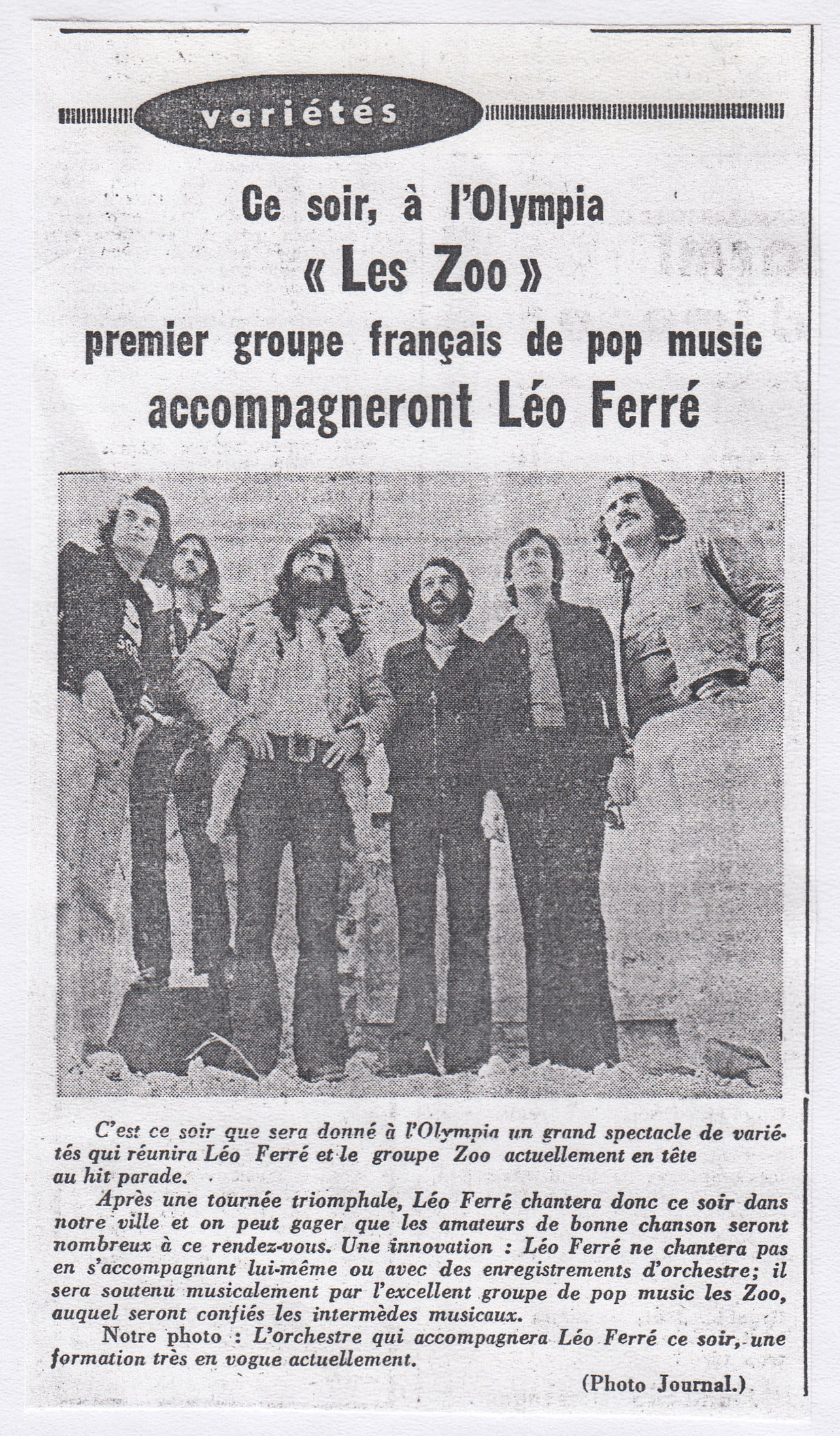 Léo Ferré - Sud-Ouest du 14 février 1972