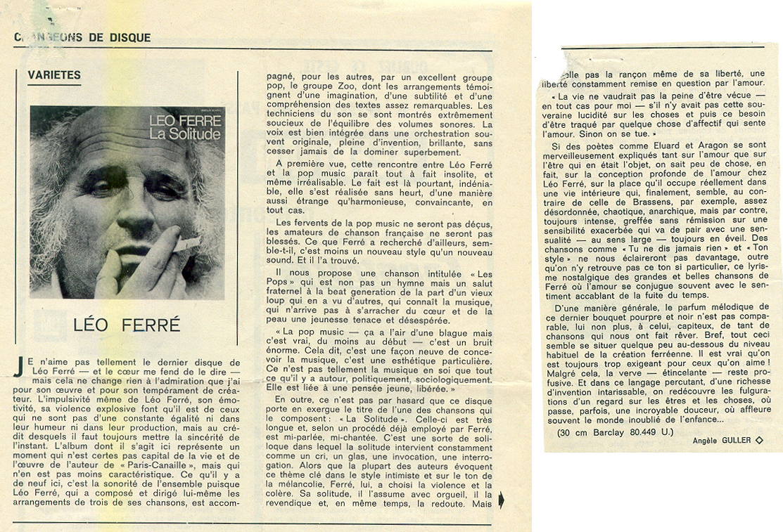 Léo Ferré -  Pourquoi pas (Bruxelles) du 09/03/1972