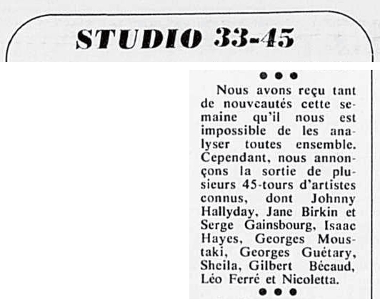 Léo Ferré - Photo-journal, 1937-1978, dimanche 23 avril 1972