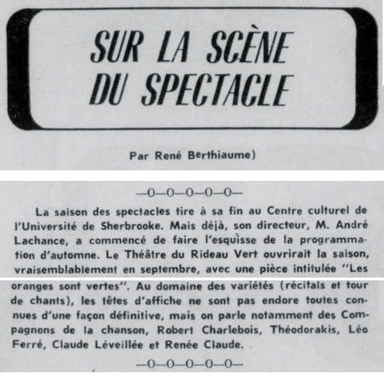 Léo Ferré - La tribune, 1910-, 20 mai 1972, Cahier 2