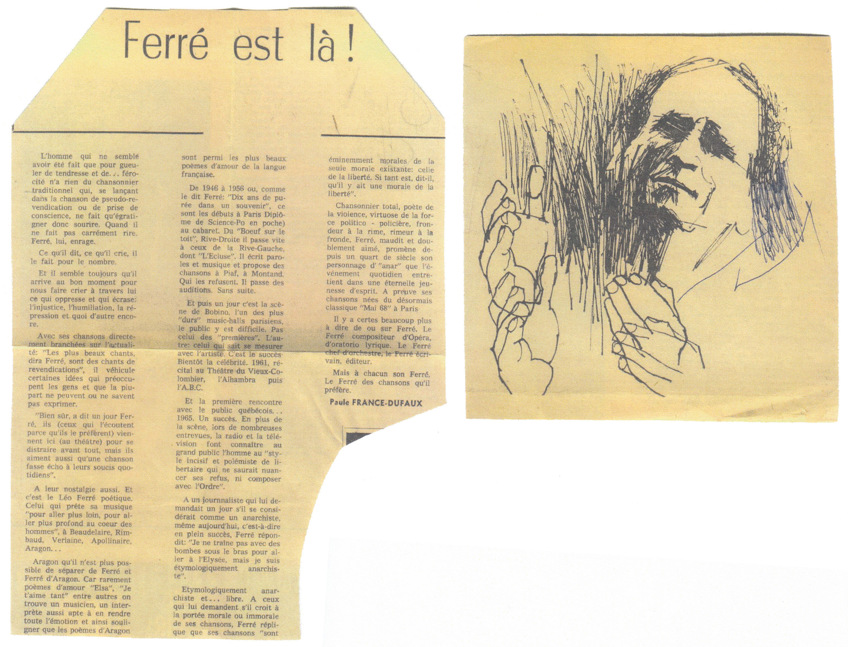 Léo Ferré - Le soleil, 1896- (Québec), samedi 23 septembre 1972