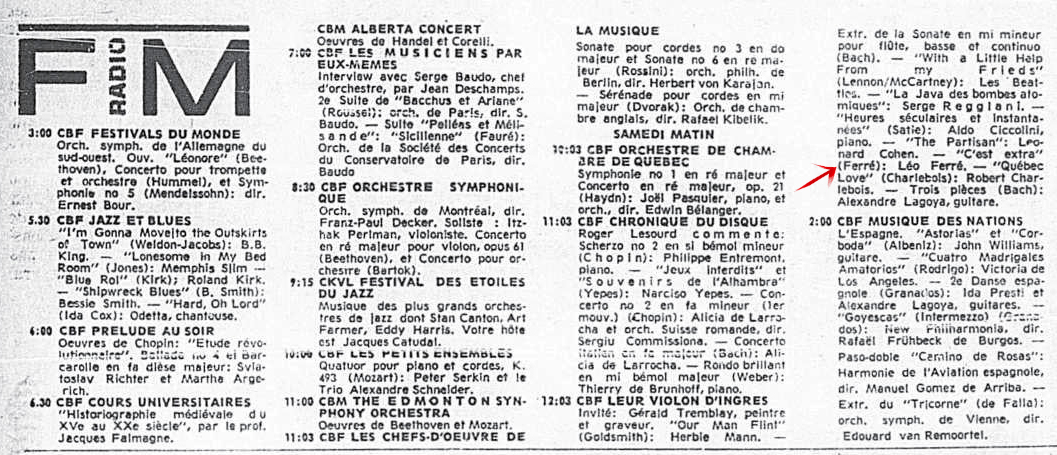 Léo Ferré - La presse, 1884- (Montréal), 29 septembre 1972, Cahier A & Page(s) corrigée(s)