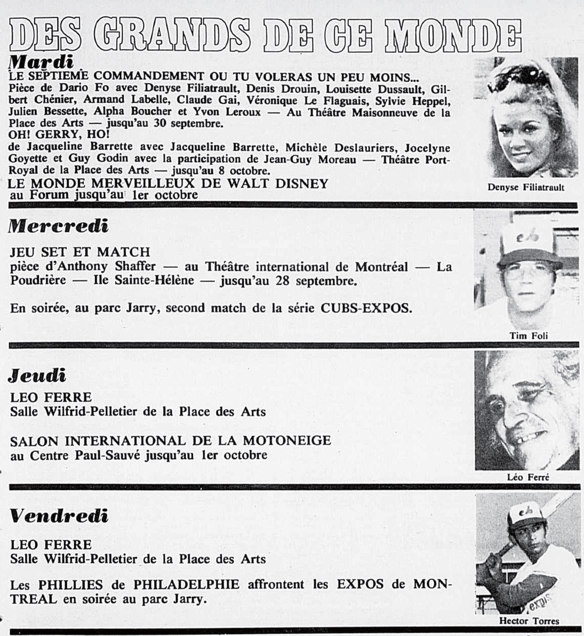 Léo Ferré - Photo-journal, 1937-1978, dimanche 1 octobre 1972